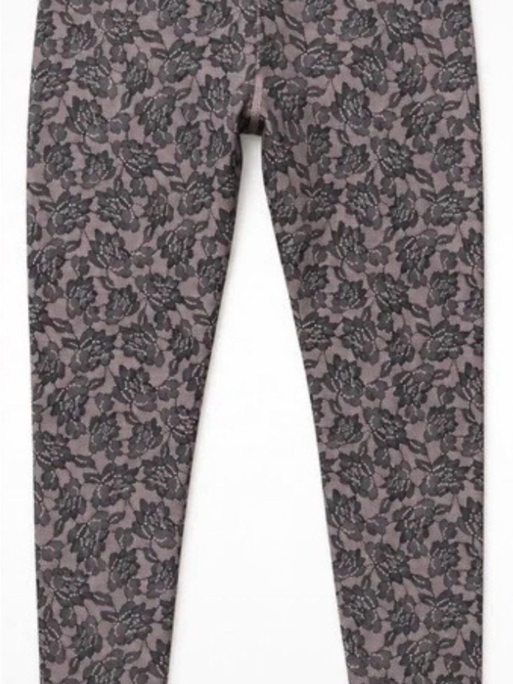 Victoria's Secret Gray Floral Lace-Print Jeggings